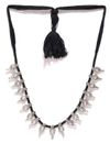 YouBella Oxidised Silver-Toned  Black Metal Necklace